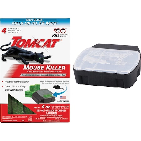 Tomcat Mouse Killer III Refillable Mouse Bait Station, 4PK 0371110